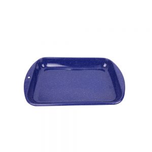 BANDEJA REFRACTARIA  PELTRE 43X28 AZUL JASPEADA