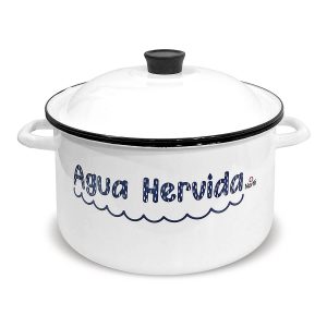 Olla Mi Agüita Hervida en Peltre 32 cm con Tapa