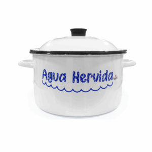 Olla Mi Agüita Hervida en Peltre 32 cm con Tapa