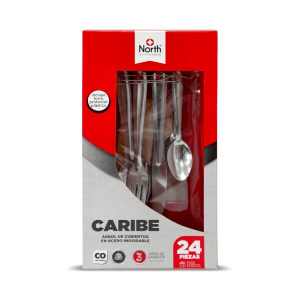 Set de Cubiertos Caribe de 24 Piezas con soporte en Árbol