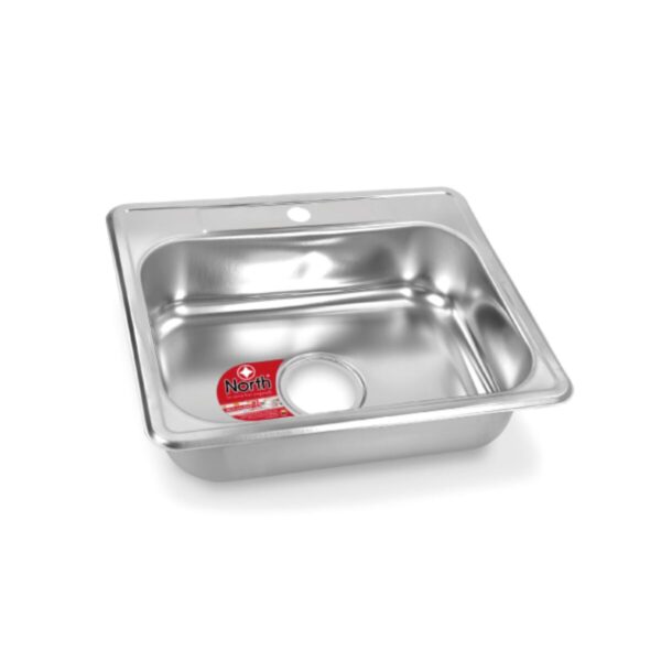 Lavaplatos de Empotrar Monocontrol en Acero Inoxidable 50x40 cm con Hueco 3 1/2
