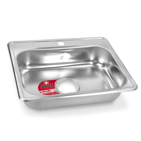 Lavaplatos de Empotrar Monocontrol en Acero Inoxidable 62x48 cm