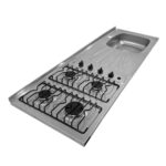 Mesón con Estufa de 4 Quemadores Escurridor lado Izquierdo y Monocontrol 150x50