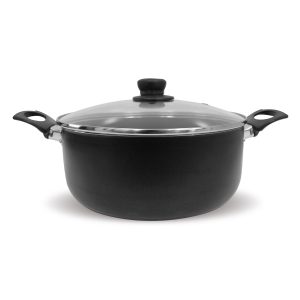 Olla Antiadherente 24 cm con Tapa de Vidrio