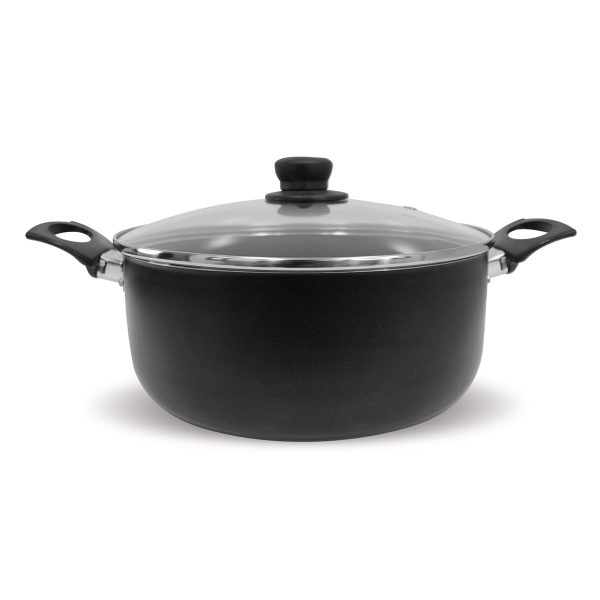 Olla Antiadherente 24 cm con Tapa de Vidrio