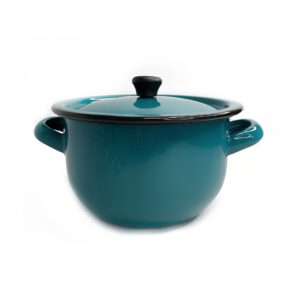 Olla Cuzqueña en Peltre Verde Marino 16 cm con Tapa