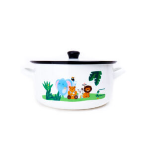 OLLA INFANTIL TETEROS 24cm CON TAPA EN ESMALTE
