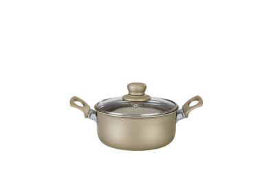 OLLA 20 ANTIADHERENTE  C/TAPA DE VIDRIO GOLD