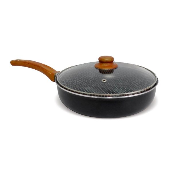 Sartén Recto Antiadherente Emotion 24 cm con Tapa de Vidrio