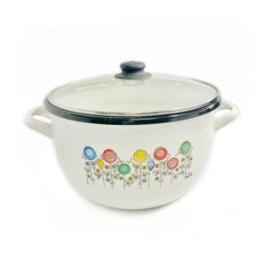Olla Cuzqueña en Peltre 24 cm con Tapa de Vidrio