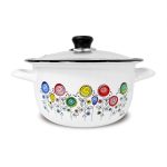 Olla Cuzqueña en Peltre 26 cm con Tapa de Vidrio