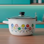Olla Cuzqueña en Peltre 26 cm con Tapa de Vidrio