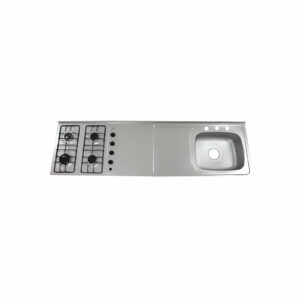 Mesón con Estufa 4 Quemadores Escurridor Izquierdo y Mezclador 180x50 (430)