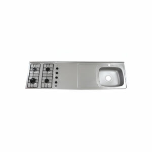 Mesón con Estufa 4 Quemadores Escurridor Izquierdo y Monocontrol 180x50 (430)