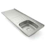 Mesón en Acero Inoxidable Escurridor Izquierdo Monocontrol 150×50 Liso