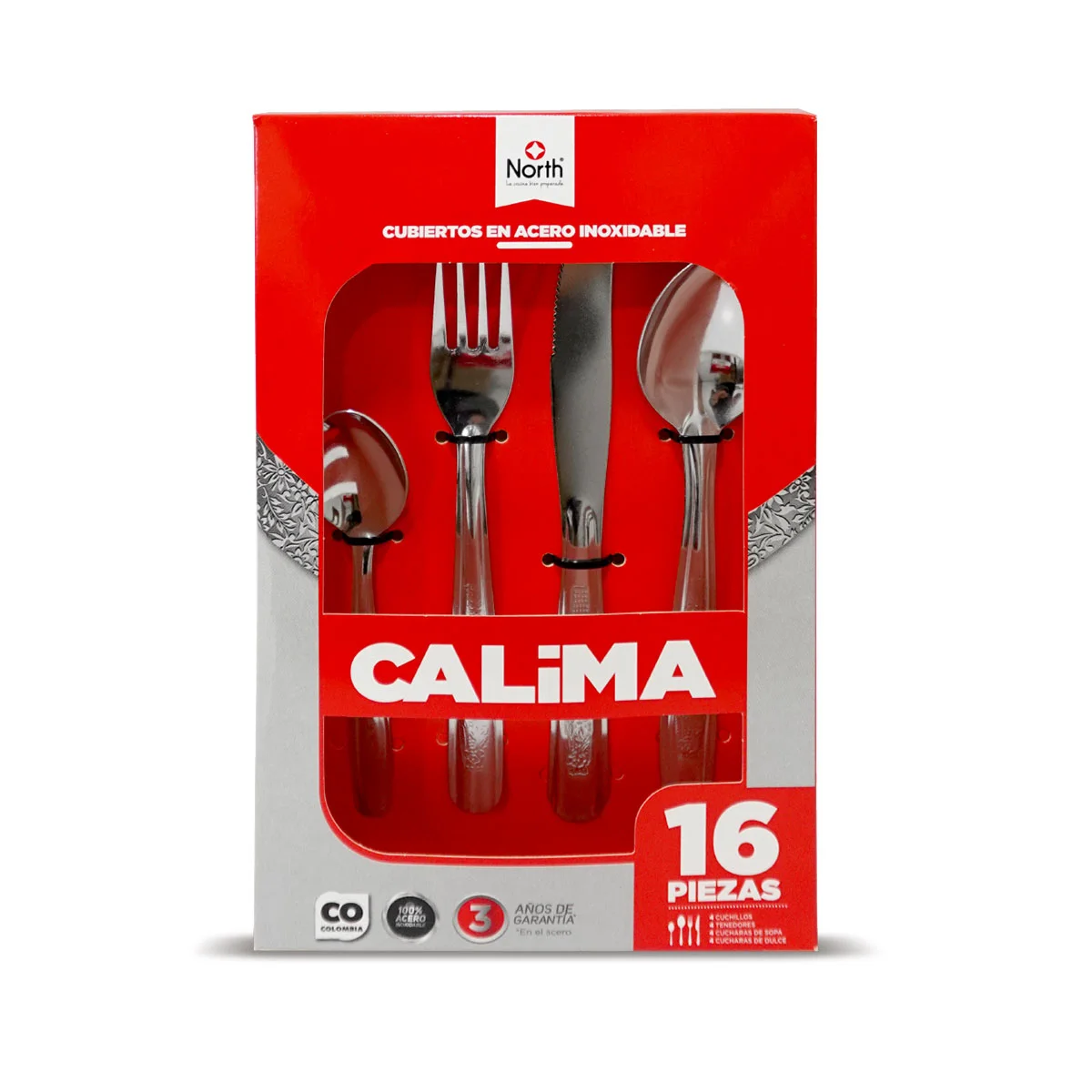 Juego de Cubiertos Calima 16 Piezas en Acero Inoxidable Juego de Cubiertos Calima 16 Piezas en Acero Inoxidable