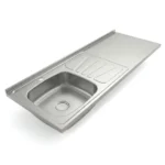 Mesón en Acero Inoxidable Escurridor Derecho Monocontrol 150×50 Liso